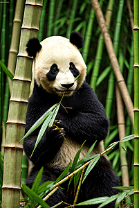 正在吃竹子的可爱熊猫图5高清图片