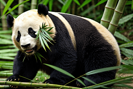 熊猫与竹子摄影照片_国宝熊猫与竹子高清摄影图片8