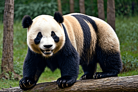 黑白动物摄影照片_可爱国宝大熊猫摄影图片