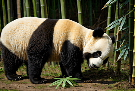 国宝熊猫与竹子高清摄影图片0