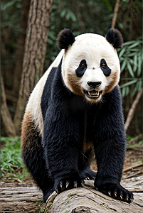 可爱熊猫与竹子摄影照片3