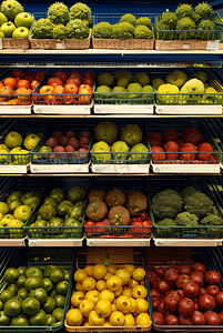 超市摆放整齐的蔬菜水果摄影图6