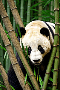 熊猫与竹林高清摄影配图