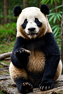 竹林里的可爱熊猫摄影配图8