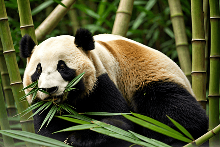 国宝熊猫与竹子高清摄影图片