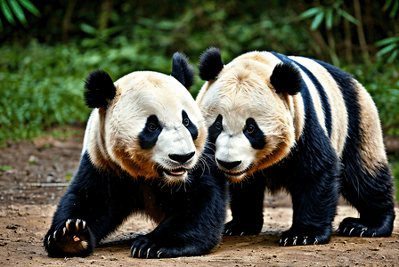 竹林里可爱的熊猫图片6
