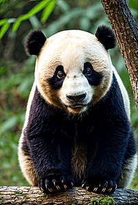 竹林里的可爱熊猫摄影图8