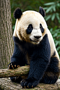 几片竹叶摄影照片_中国国宝大熊猫摄影配图3