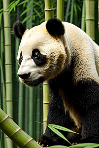 可爱熊猫与竹子摄影图9
