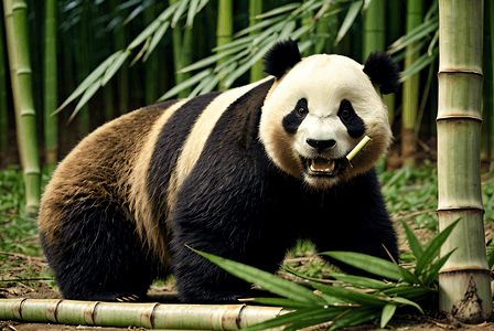 国宝熊猫与竹子高清摄影图片9