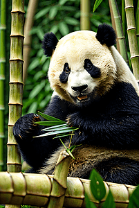 可爱熊猫与竹子摄影图片6
