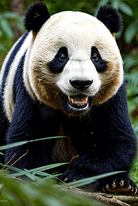 竹林里的可爱熊猫摄影配图3