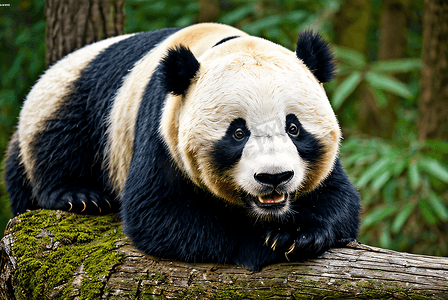 熊猫与竹子高清摄影配图0