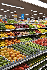 超市货架上的新鲜水果摄影图片6