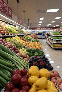 超市货架上的新鲜水果摄影图3