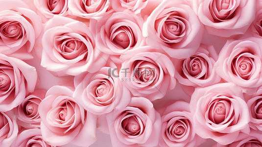 粉色玫瑰花瓣平铺背景图