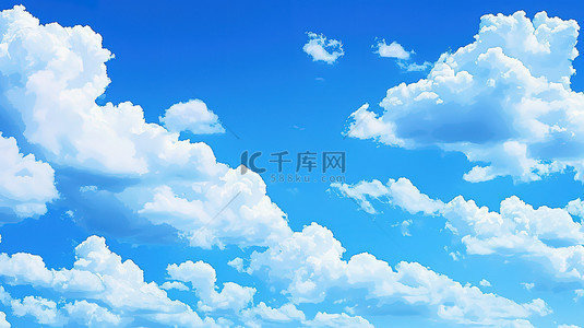蓝天白云天气晴朗天空背景图