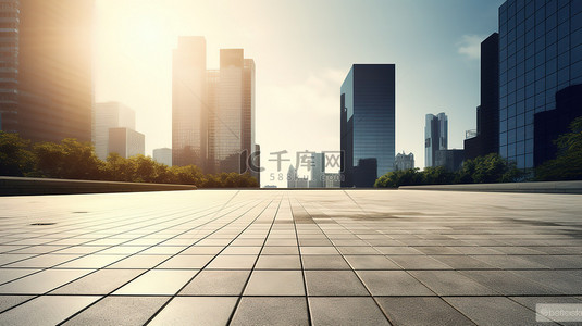 现代商务城市背景图片_现代广场和摩天大楼背景图