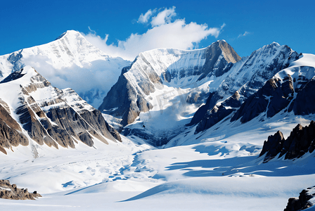 雪山山脉山峰摄影图