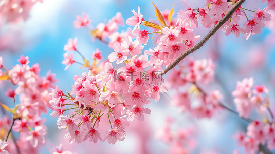 立春樱花背景图片_美丽的粉红色樱花背景