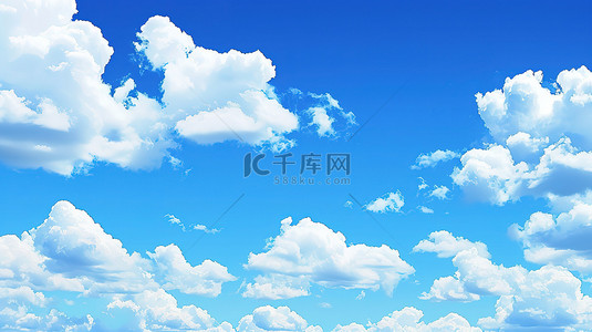 蓝天白云天气晴朗天空背景图