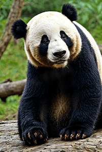 几片竹叶摄影照片_一只可爱大熊猫与竹子摄影图3