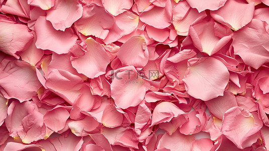 粉色玫瑰花瓣平铺设计