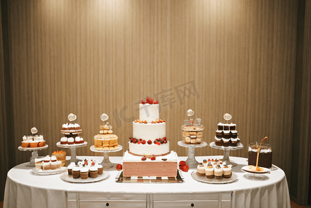 甜品桌上的蛋糕高清摄影图4