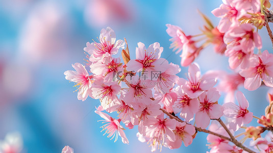 立春樱花背景图片_美丽的粉红色樱花背景素材