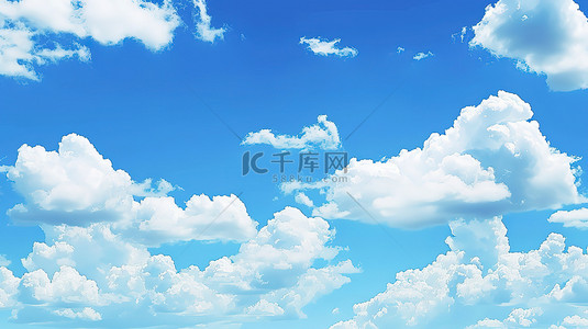蓝天白云天气晴朗天空背景图片