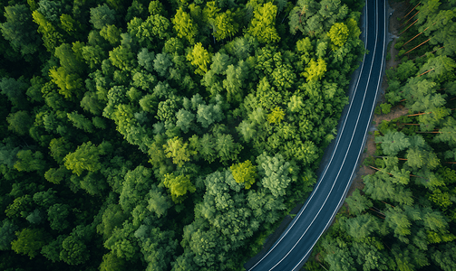 省道公路森林航拍3