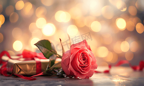 情人节美丽的玫瑰和礼物48