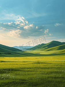 内蒙古河流摄影照片_内蒙古大草原天然牧场