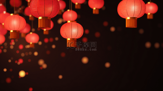 中国红色灯笼背景图片_元宵节正月十五灯笼花灯背景