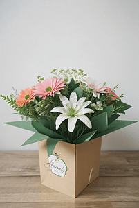 包装精美的鲜花花束摄影图6