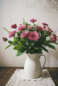 色彩鲜艳的花瓶插花艺术图片1