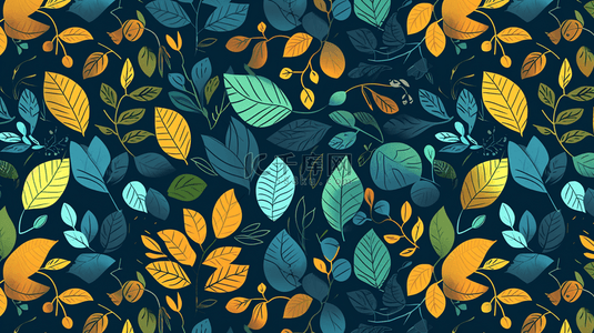 彩色各种各样树叶俯视画面背景图2
