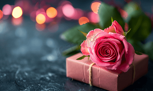 情人节美丽的玫瑰和礼物51