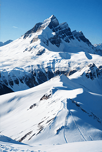 冰雪女神摄影照片_冬季高山山脉冰雪摄影照片4