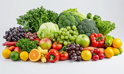 苹果ai素材摄影照片_不同水果和蔬菜的蔬菜水果堆