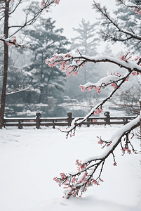 冬季大雪下的庭院摄影图5