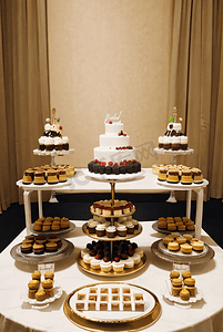 婚礼婚庆宴会典礼甜品桌摄影图0