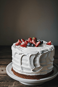 香甜软糯的双莓蛋糕摄影图8