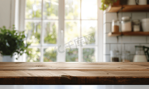 简洁背景摄影照片_明亮的厨房干净的桌面3