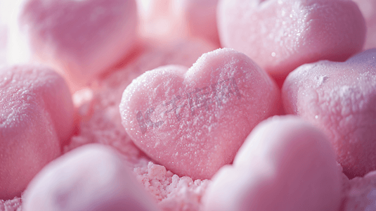 心型摄影照片_美味可口的粉色心型糖果9