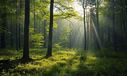 自然风景雨摄影照片_自然风景在森林的早晨