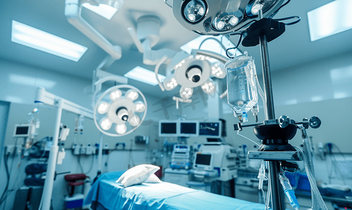 蒸馏器材摄影照片_手术室的现代化设备神经外科医疗器械