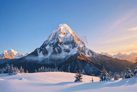 冬季寒冷雪山高山摄影图片1