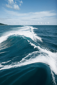 蓝色大海海浪摄影照片_蓝色大海浪花摄影配图3