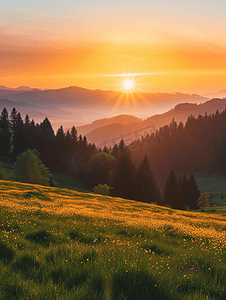 奥地利格拉茨肖克尔山的日落
